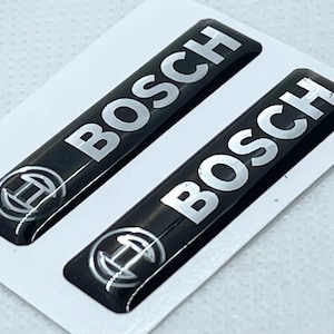 Bosch Logo 3D Gelsticker (2er-Pack): Chromschwarzes Emblem 80 x 20 mm