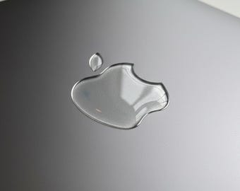 3D Domed Chrome Apple Logo Sticker Decal for MacBook, iPad 50x43mm