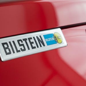 Naklejka Bilstein na Mazdę MX-5 Clubman, 3D wypukła srebrna naklejka żelowa, 110 x 25 mm, emblemat na samochód Miata