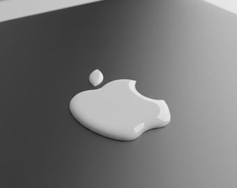 3Dドーム型アップルロゴステッカー：MacBook、iPhone用クローム