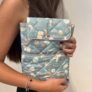 Personalized Waterproof Book Sleeve Book Holder Book Case Pounch with Quilted Lining , Padded Bookcover Pocket, journey cover