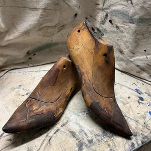 Pair of Vintage Boot Mould Wood Shoe