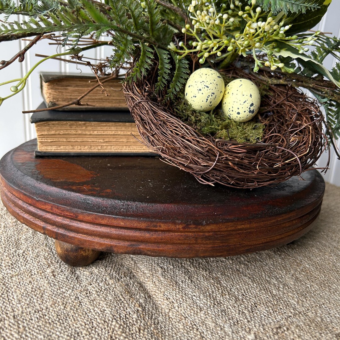 Vintage Round Wood Riser With Legs - Etsy