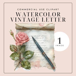 Watercolor Vintage Scroll Clipart – 1 PNG for Junk Journals, Scrapbooking & Printable Ephemera