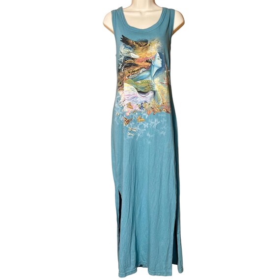 Y2K Art Fairy Tank Dress Josephine Wall Cotton Boho Gorpcore Feather Nature M-L