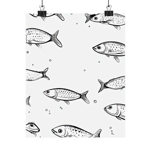 fish digital poster pattern