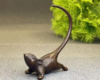 ブロンズ彫刻のネズミ像。ホームデコレーション - Etsy 日本