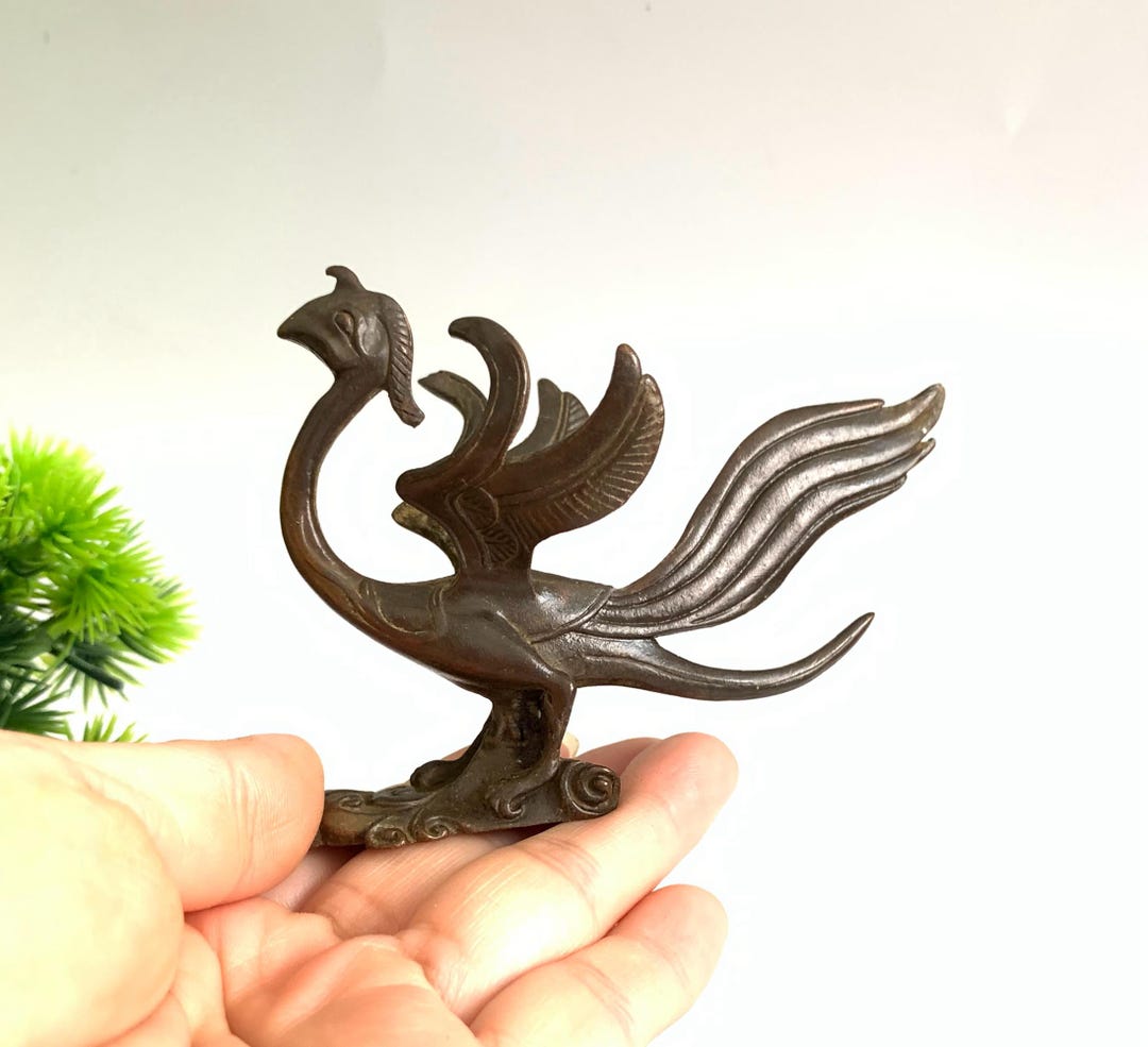 Bronze Phoenix Figurine: Handmade Chinese Tea Pet Statue - Etsy Israel