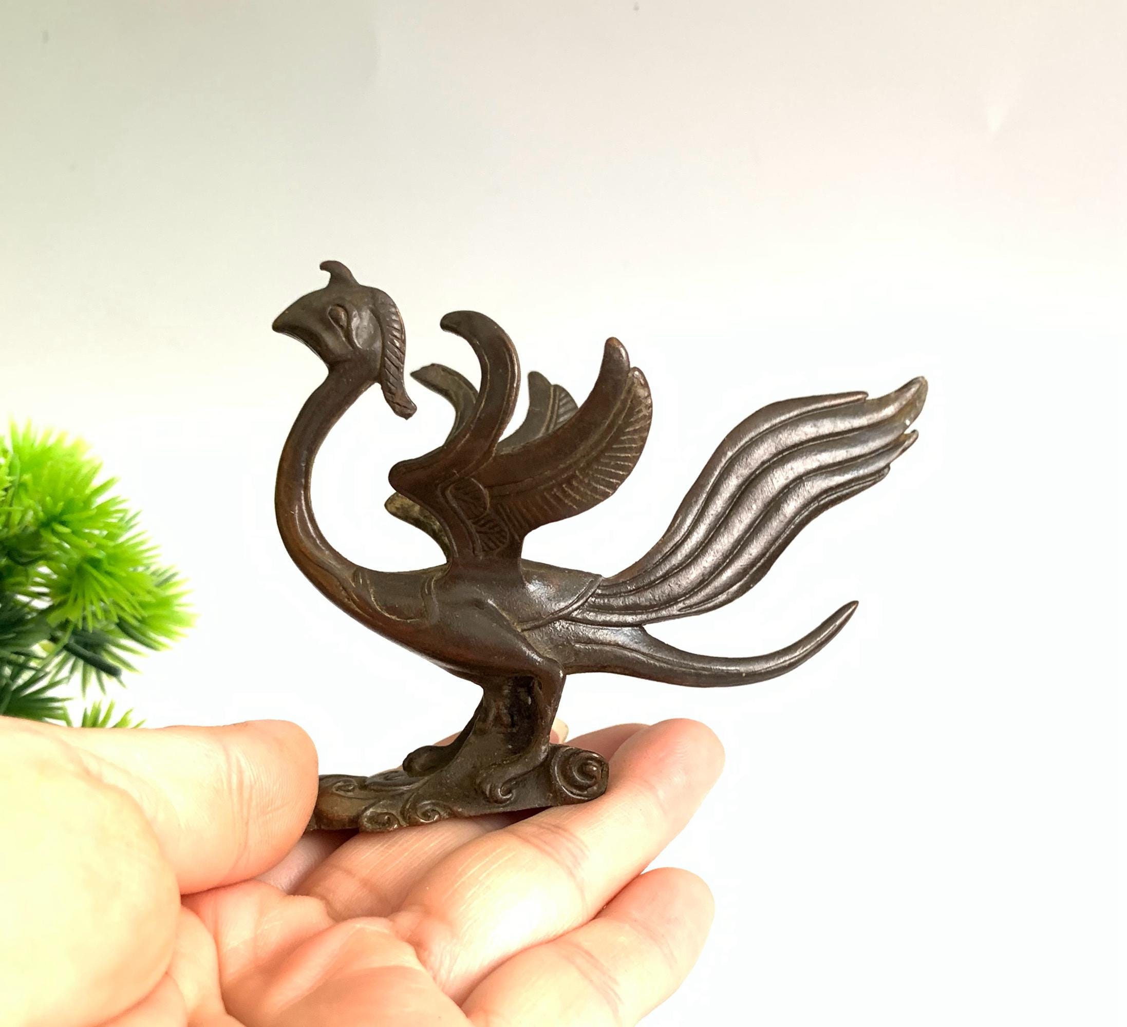 Bronze Phoenix Figurine: Handmade Chinese Tea Pet Statue - Etsy Israel
