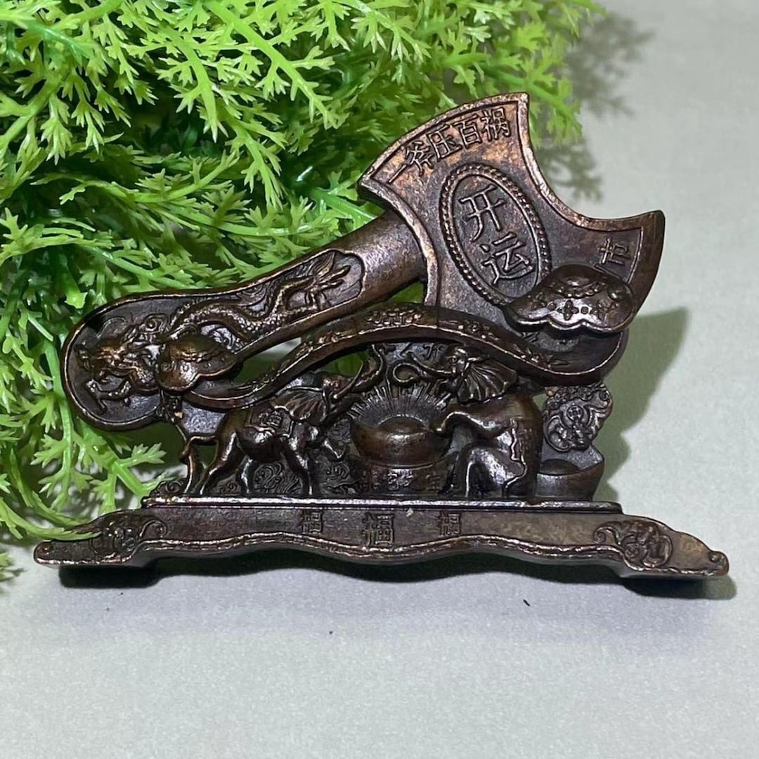 Bronze House Guard Axe Statue: Chinese Tea Pet Teaware Decoration - Etsy