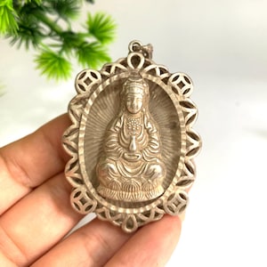 Vintage Tibetan Silver Handmade Guanyin Pendant
