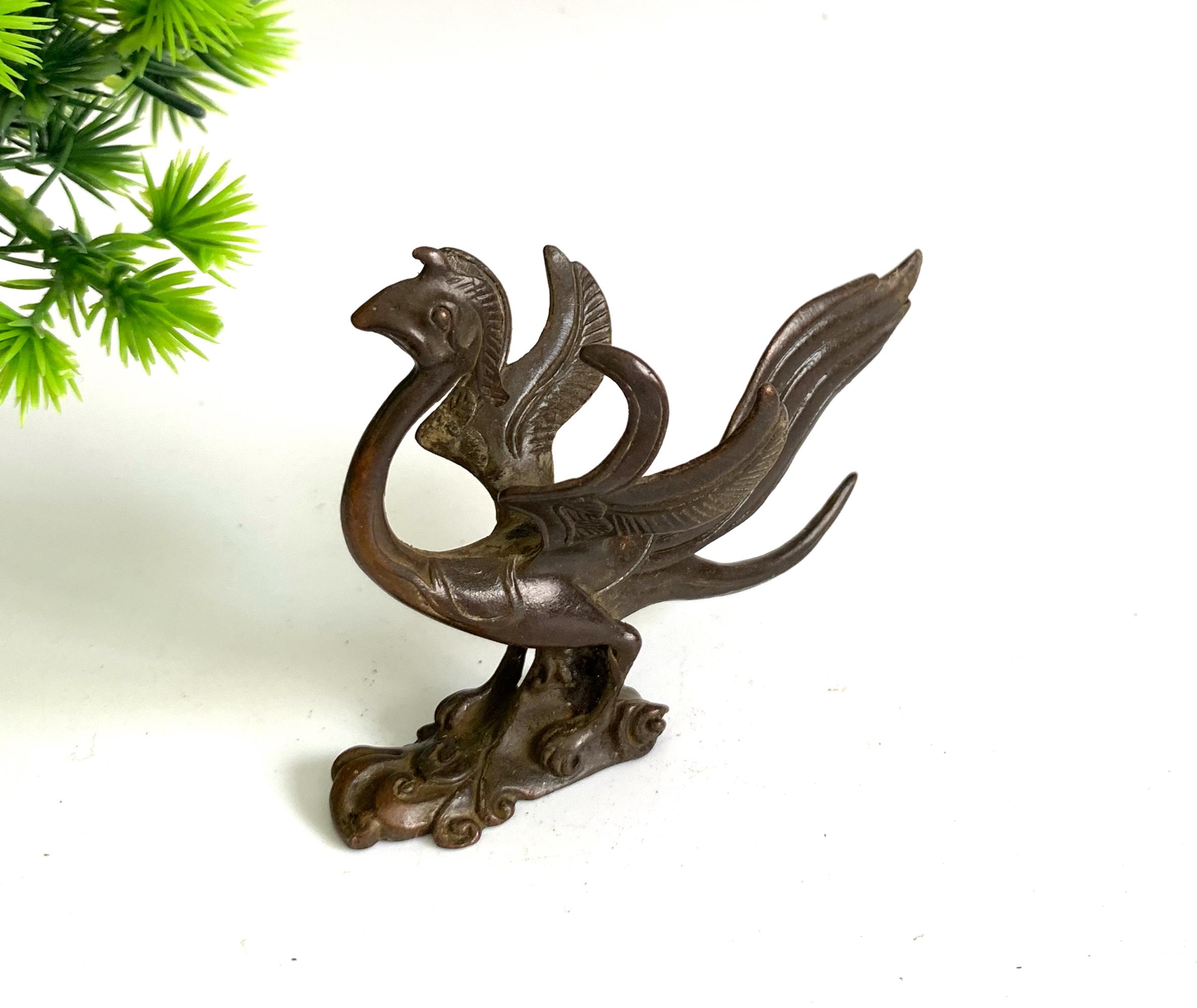 Bronze Phoenix Figurine: Handmade Chinese Tea Pet Statue - Etsy Israel