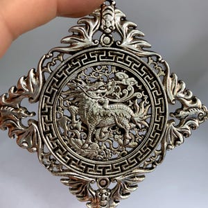 Vintage Tibetan Silver Handmade Qilin Pendant