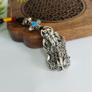 Vintage Tibetan Silver Handmade Pixiu amulet Pendant/ Keychain