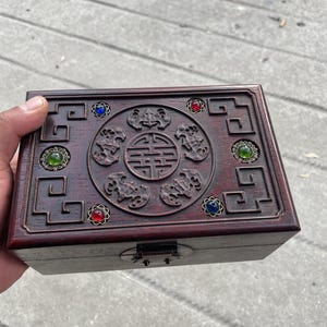 Vintage rosewood handmade jewelry box, mortise and tenon craft box, small wooden box