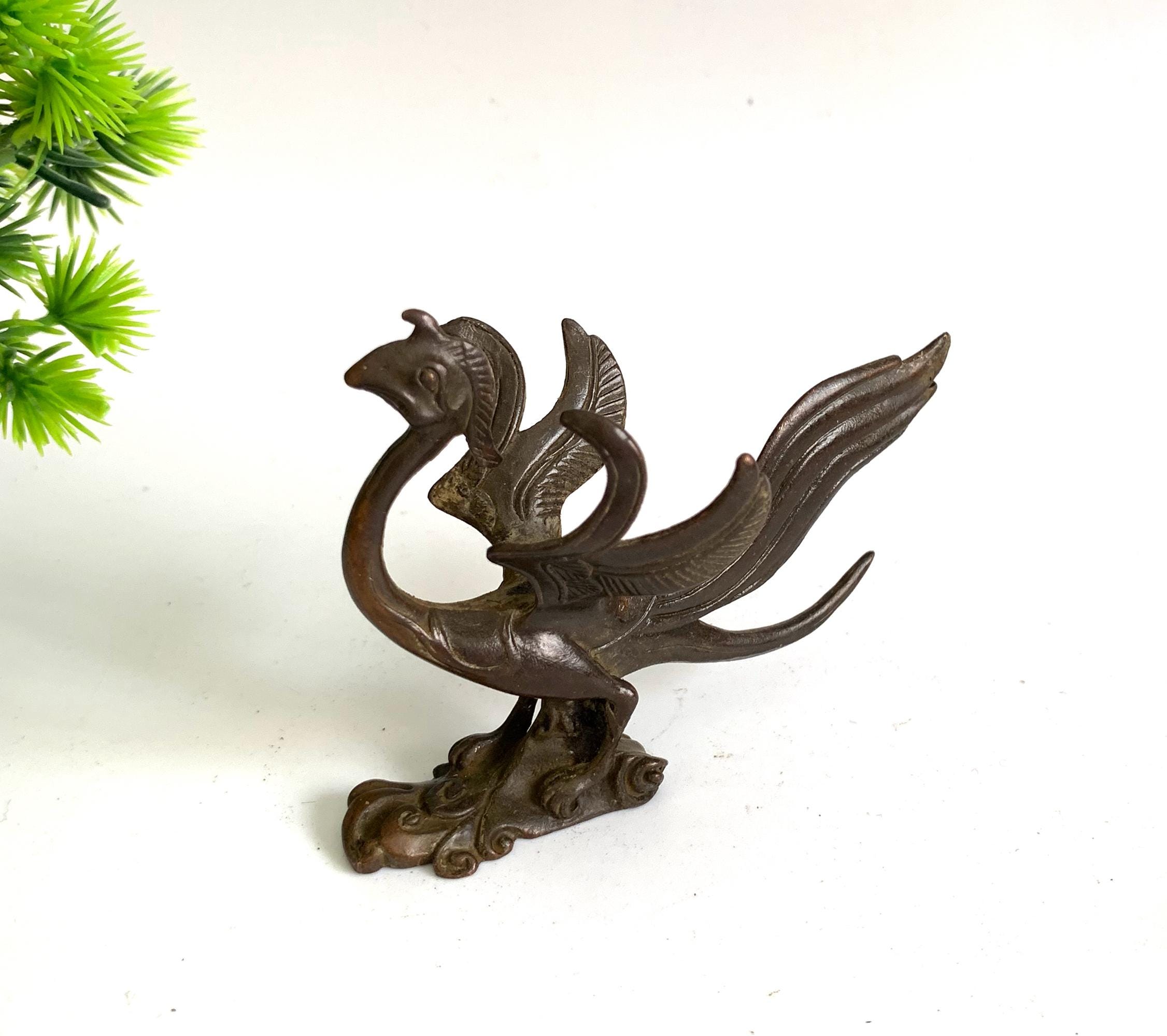Bronze Phoenix Figurine: Handmade Chinese Tea Pet Statue - Etsy Israel