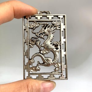 Vintage Tibetan Silver Handmade Dragon Pendant