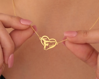 Personalisierter Gymnast Herz Anhänger - personalisierte Sport Charm Halskette - Gymnastik Geschenk Schmuck