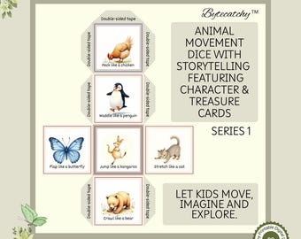 Dadi di movimento degli animali con narrazione - Serie 1