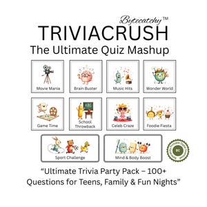 TRIVIACRUSH - The Ultimate Quiz Mashup Printable Game Digital Download