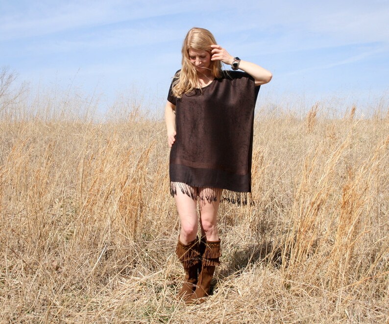 Natural Tunic SILK /& CASHMERE Gypsy Caftan Mini Dress Ethnic Indian Fringe Gypsy Boho OSFA