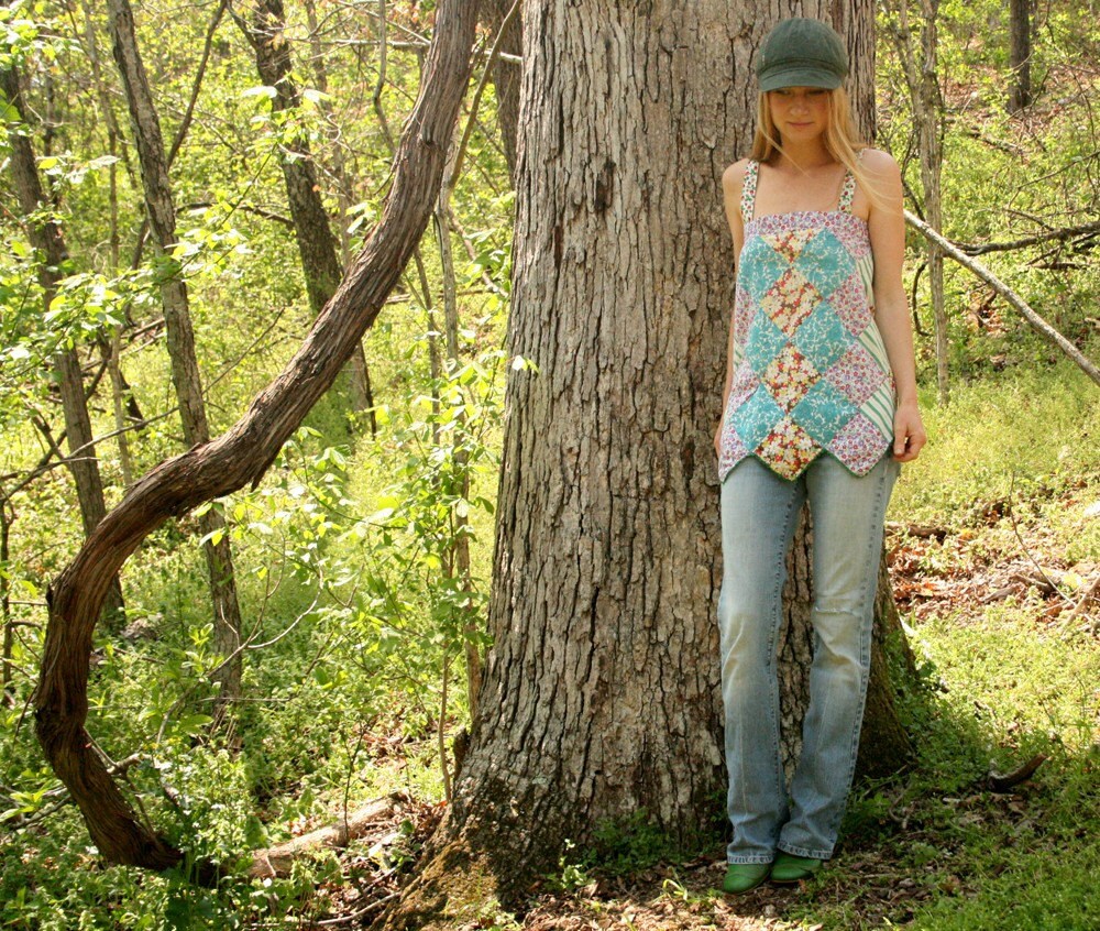 Patchwork Apron Tank Upcycled Vintage in Pretty Prints S M L Etsy