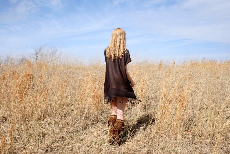 Natural Tunic SILK /& CASHMERE Gypsy Caftan Mini Dress Ethnic Indian Fringe Gypsy Boho OSFA