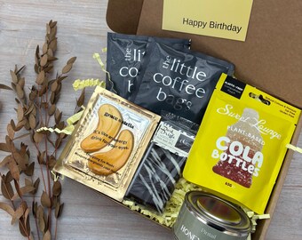 Gourmet-Leckerli-Box | Kaffee, Schokolade, Süßigkeiten, Augenmasken, Kerze
