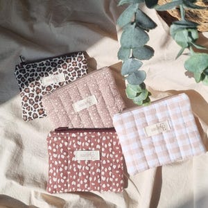 Mini carteira acolchoada, porta-moedas com zíper, porta-cartões feito à mão, pequena bolsa para protetor labial ou dinheiro, presente para ela