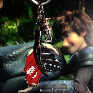 Polymer Clay Toothless & Hiccup Keychain | HTTYD Gift, Dragon Wing Accessory, How to Train Your Dragon Keyring, fantasy Collectible
