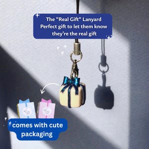 Cute polymer clay gift box charm birthday anniversary just because bestie gift cutesy clay charm matching couple boyfriend keychain