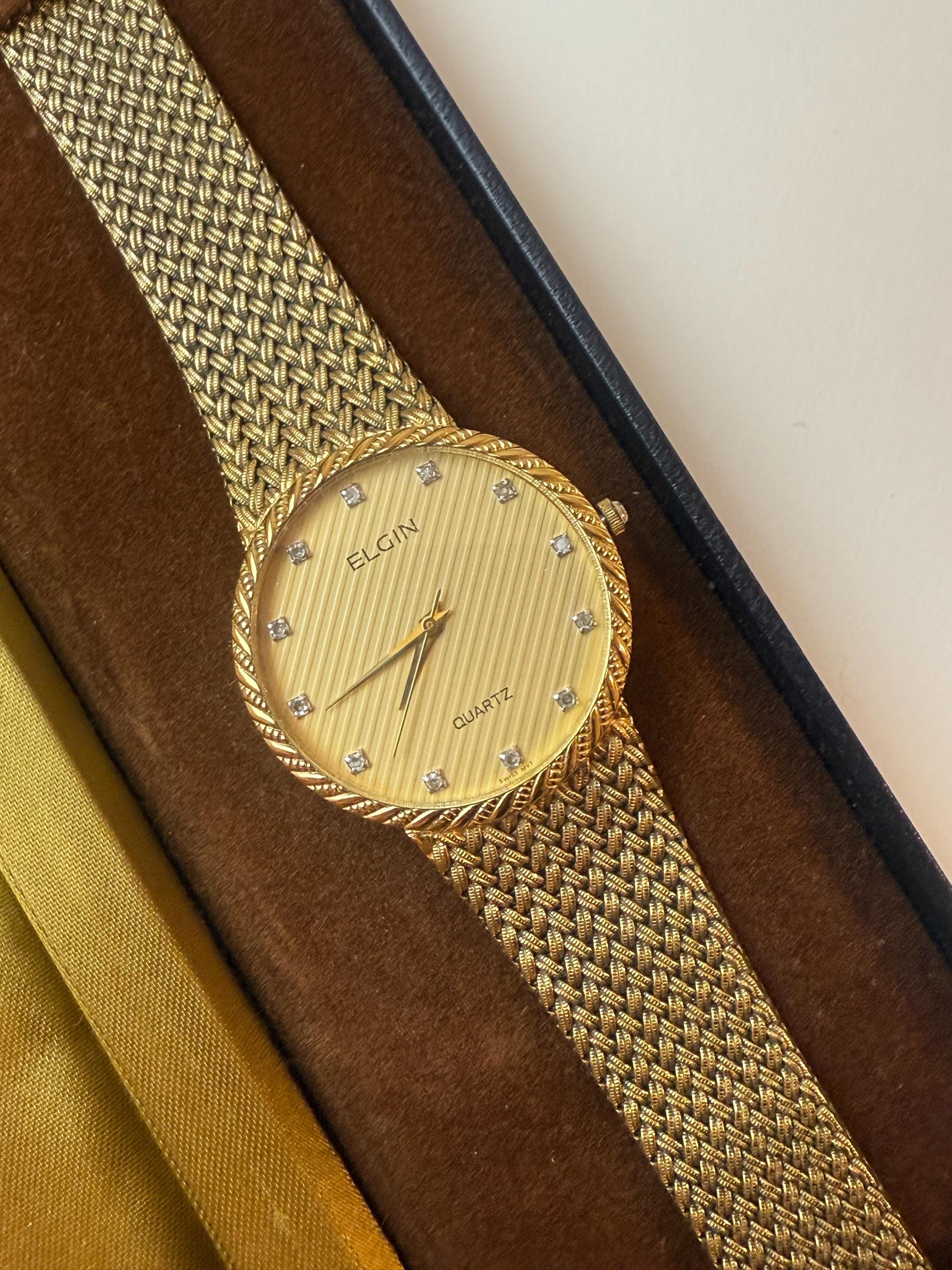 Elgin quartz watch - Etsy 日本 極美品 エルジン 腕時計 トリプル 