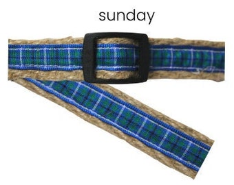 5/8" Dog Collar Blue Plaid