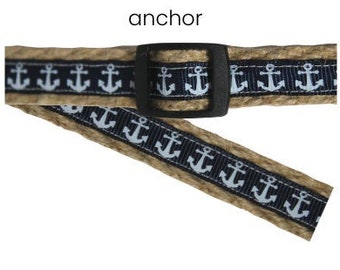 5/8" Dog Collar Nautical Anchors