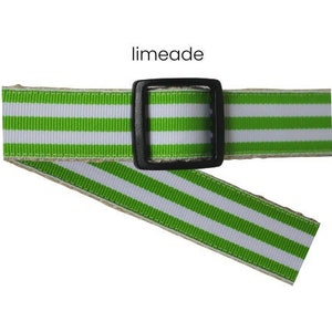 Dog Collar Green & White Stripes