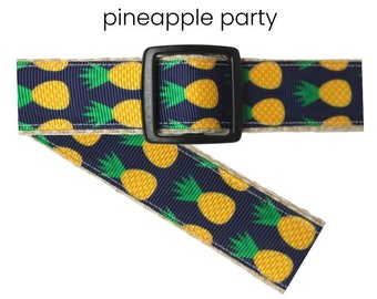 Dog Collar Navy W/Pineapples