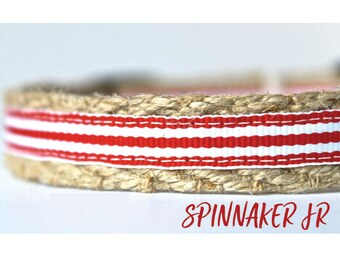 Red Stripe 5/8&quot; WIDE Dog Collar