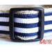 Nautical Stripe 1' WIDE Hemp Dog Collar 