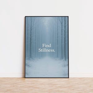 Motivational Poster – Snowy Forest Canvas Wall Art for Peaceful Home Decor