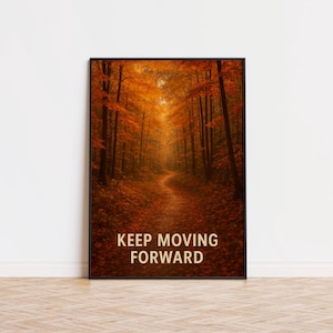 Motivierendes Waldweg Poster | Klassenzimmerdekor und positive Bestätigung | Wandkunst „Wachstum und Fortschritt“