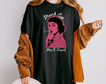 Drunk Cigs Don't Count retro pin up girl style