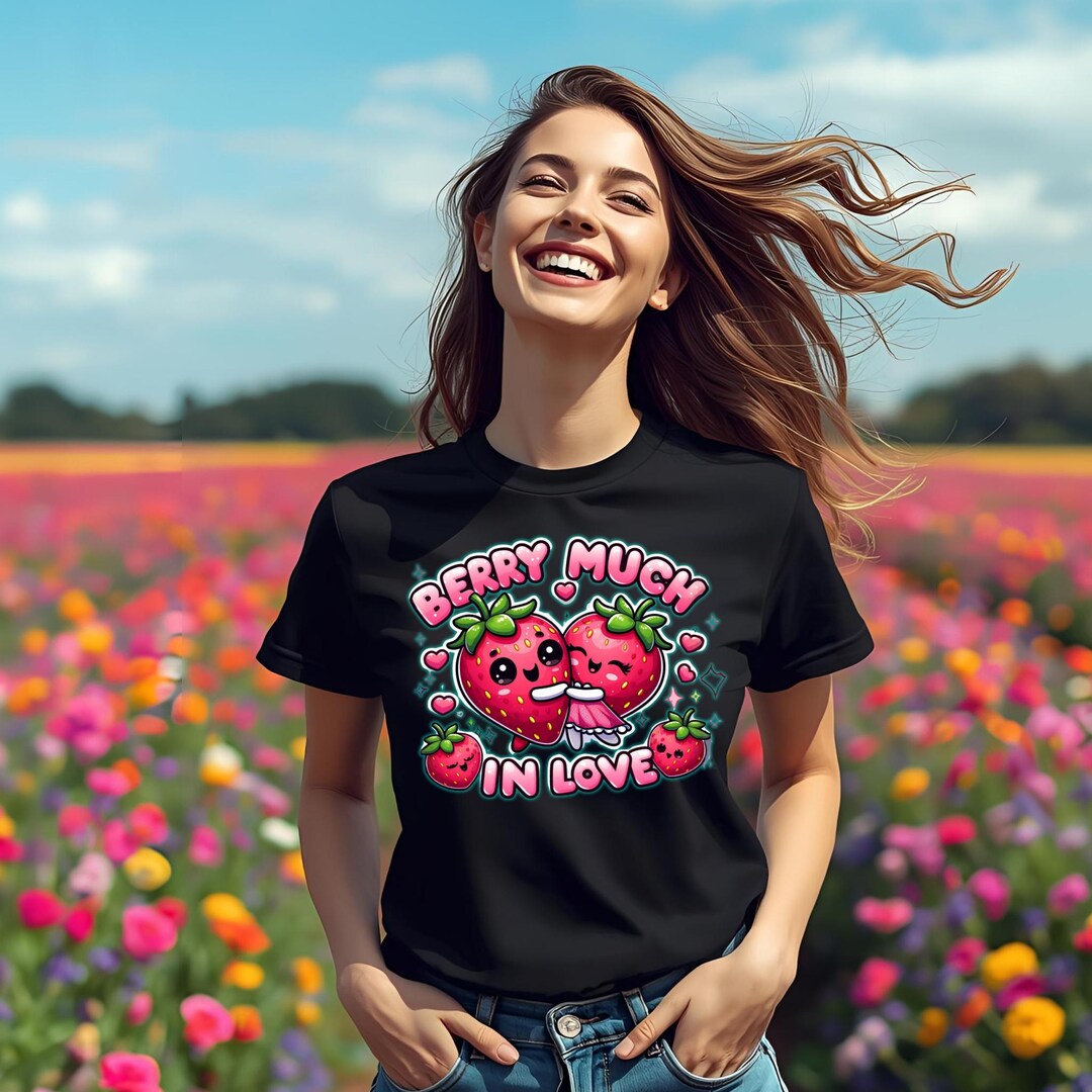 Berry Much in Love Kawaii Strawberry Couple T-shirt | Cute Couples ...