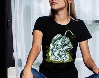 Glow-in-the-Dark Anglerfish T-Shirt: Deep Sea Champion Tee