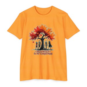 Halloween Tree T-shirt, Jack Skellington, Autumn Leaves image 6