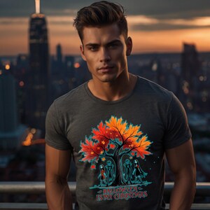 Halloween Tree T-shirt, Jack Skellington, Autumn Leaves image 9