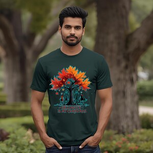 Halloween Tree T-shirt, Jack Skellington, Autumn Leaves image 10