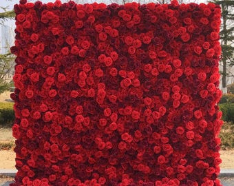 165 HOT SALE 2025 Wedding Decoration Roll up Flower Wall 3D Floral Cloth Flower Wall Red Rose Flower Wall Backdrop For Wedding Event Party