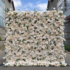 321 Custom 3d/5d Cloth Flower Wall Event Wedding Decor Artificial Silk Rose Flower Wall Panel Backdrop Decoration Artificial Flower Wall