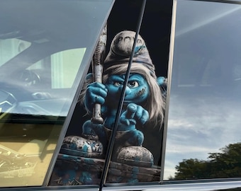 Exclusive Custom Car Pillar Wrap – Luxury Vinyl Decal Limited Stock Smurfette
