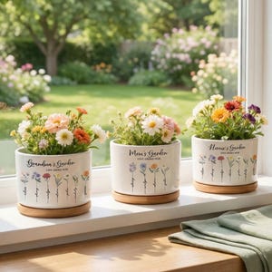 Regalo per il giardino della nonna, vaso di fiori personalizzato per la nonna, idee regalo per la festa della mamma, vaso di fiori personalizzato per mamma, nonna, 3,15×2,17''